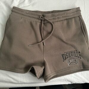 Embroidered Nashville Athletic Shorts - Olive Brown new with out tags